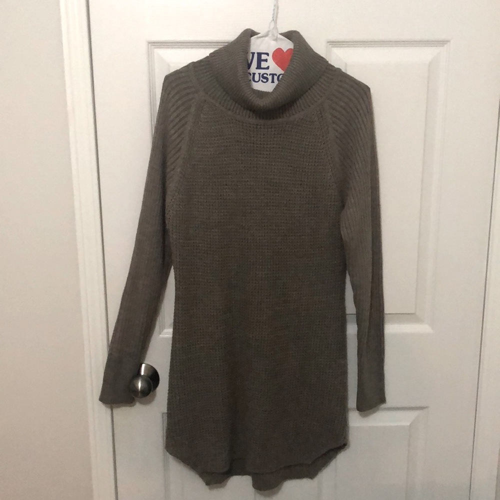 Seven Sisters - Waffle Knit Sweater Dress - Brown - Size Small